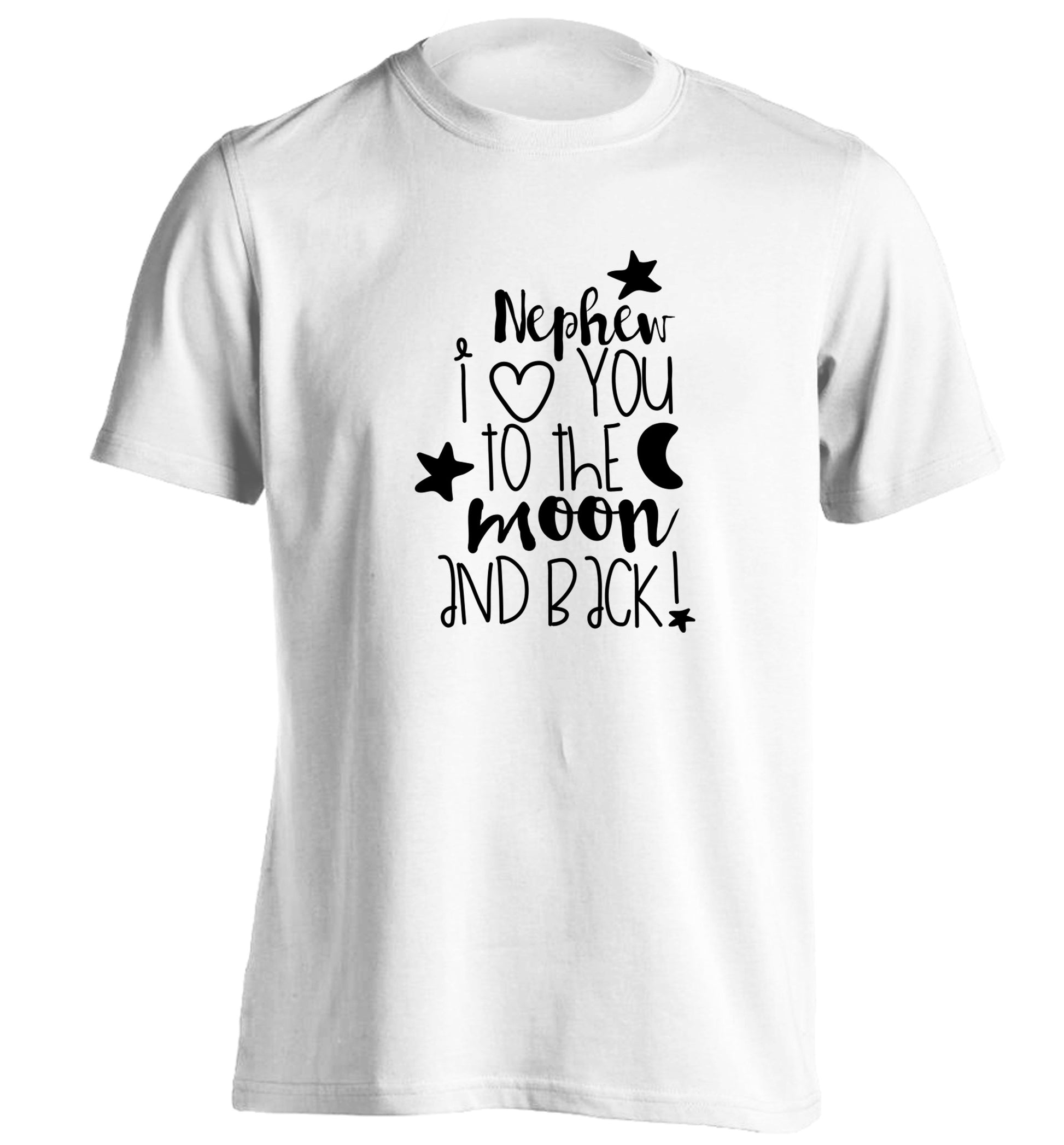 Nephew I love you to the moon and back adults unisex white Tshirt 2XL