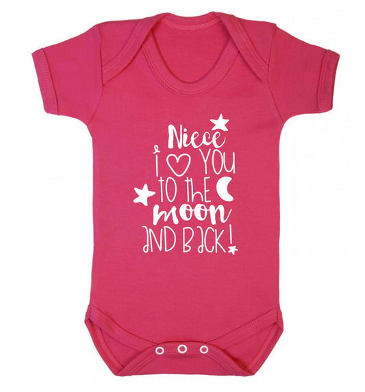 Niece I love you to the moon and back Baby Vest dark pink 18-24 months