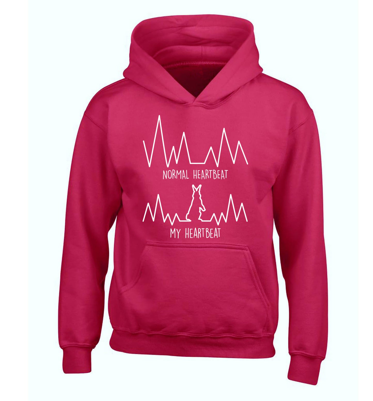 Normal heartbeat, my heartbeat rabbit lover children's pink hoodie 12-14 Years