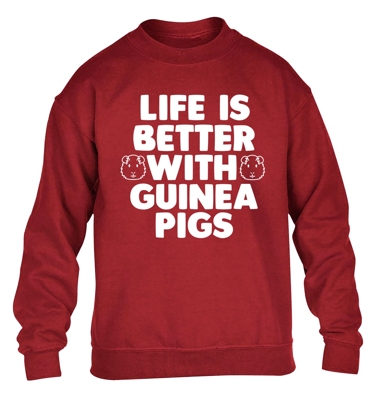 Life is better with guinea pigs children's grey sweater 12-14 Years
