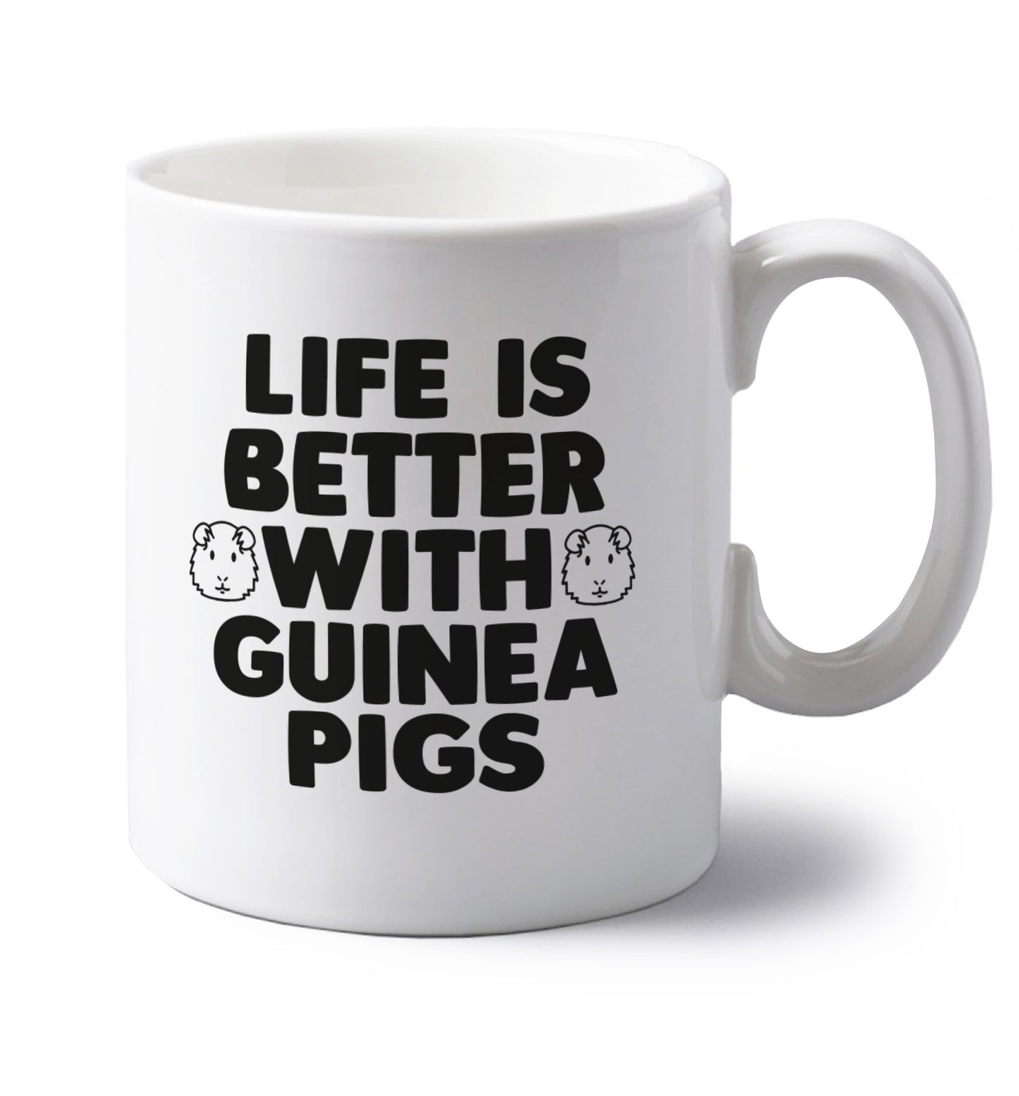 left handed white ceramic mug