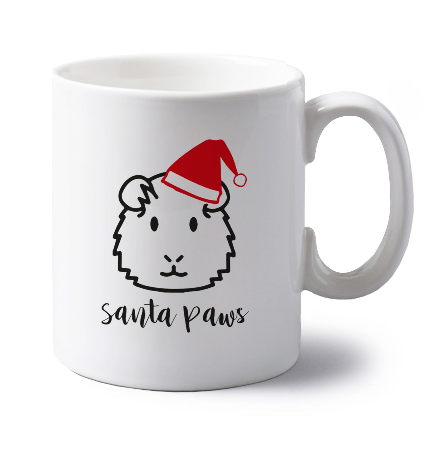 left handed white ceramic mug