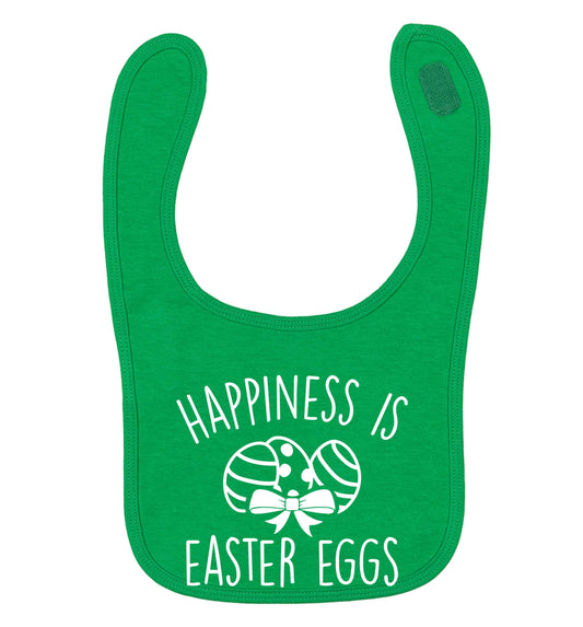 Happiness is Easter eggs green baby bib