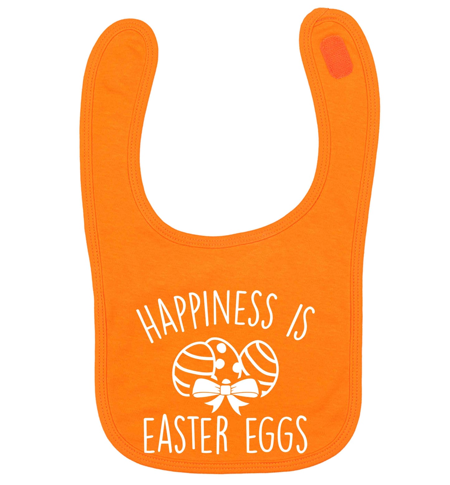 Happiness is Easter eggs orange baby bib
