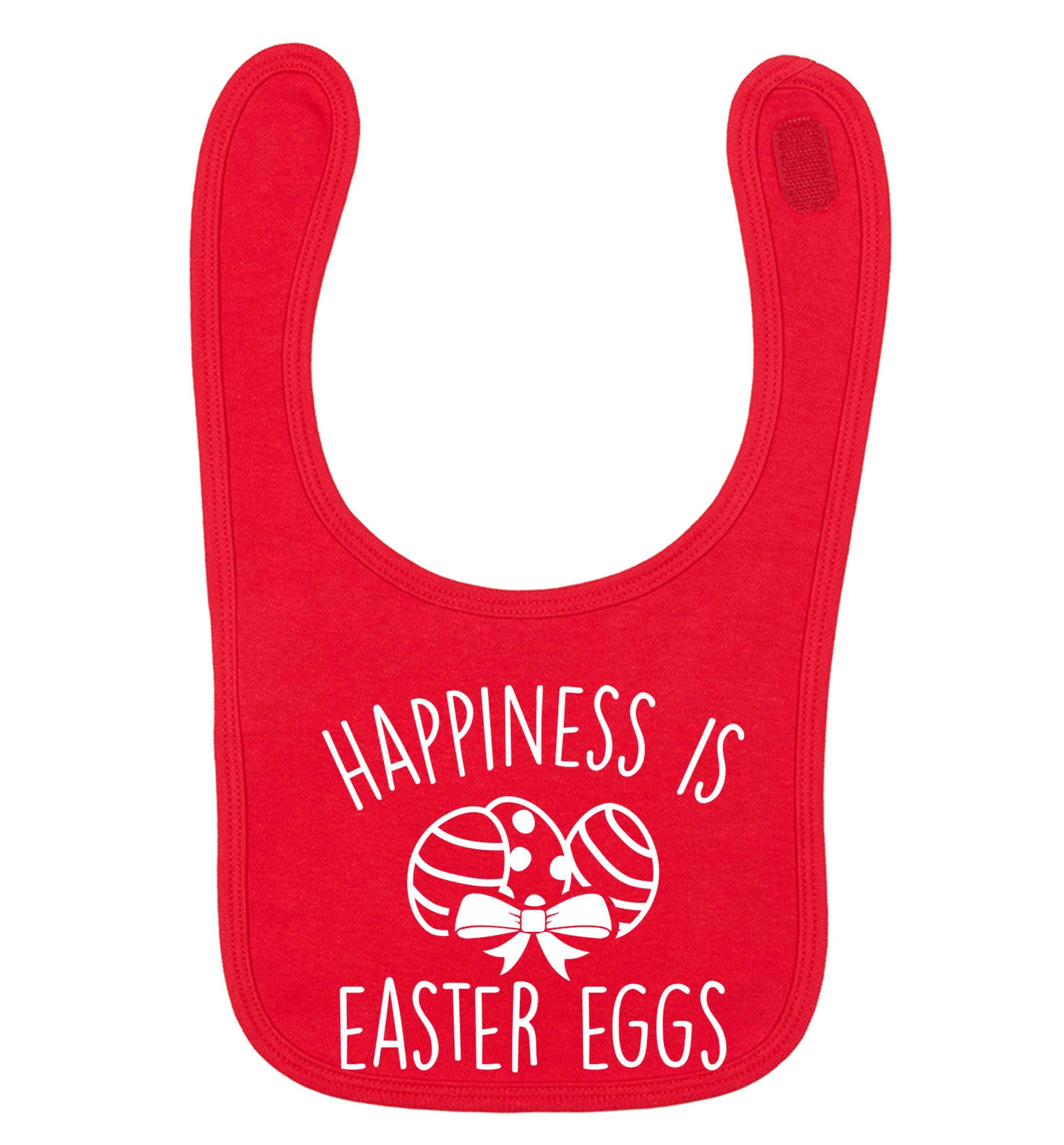 Happiness is Easter eggs red baby bib