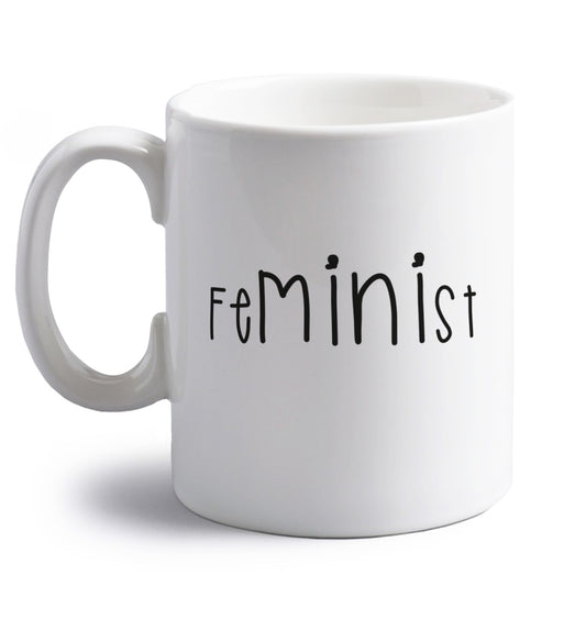 FeMINIst right handed white ceramic mug 