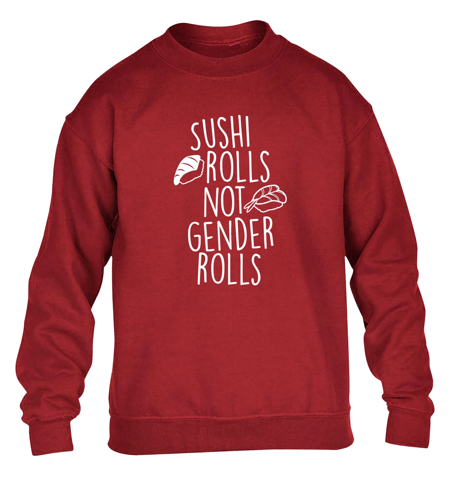 Sushi rolls not gender rolls children's grey sweater 12-14 Years
