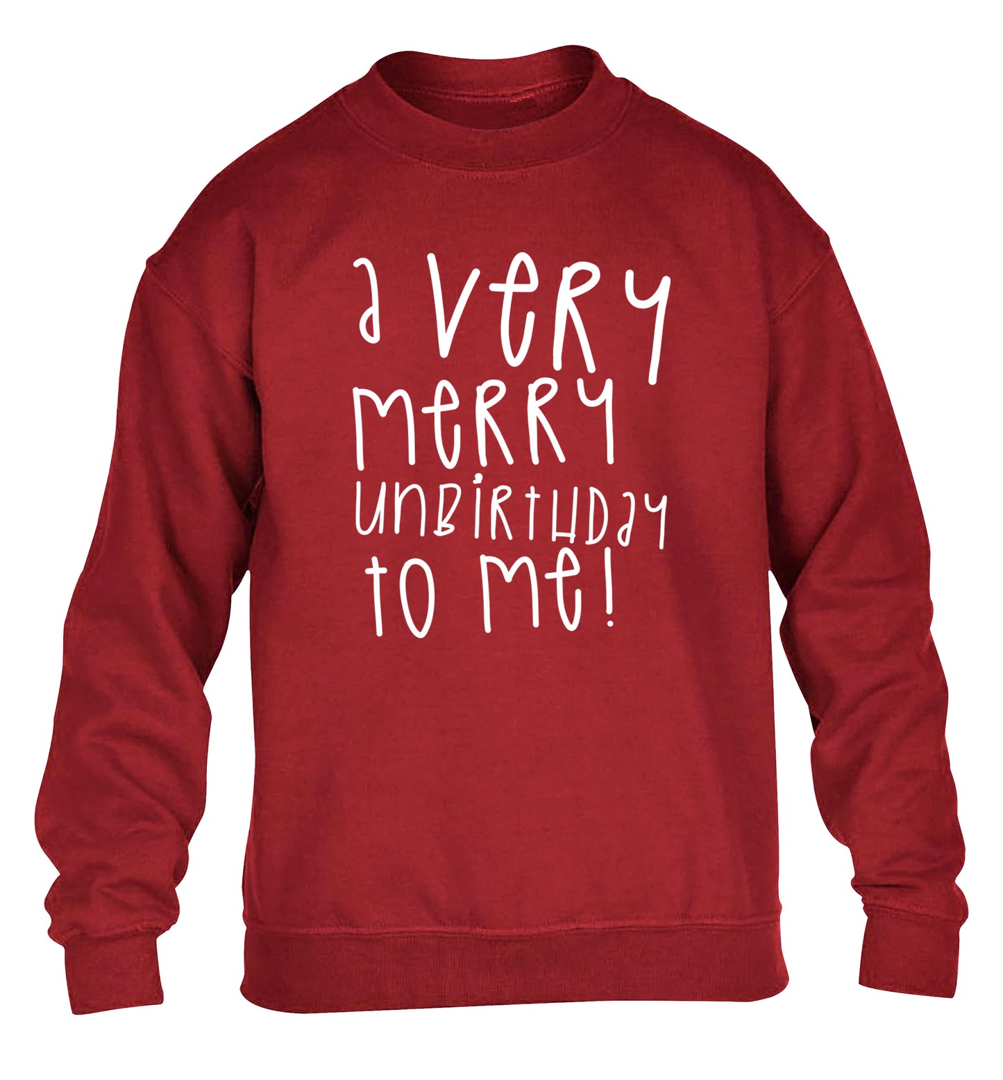 A very merry unbirthday to me! children's grey sweater 12-14 Years