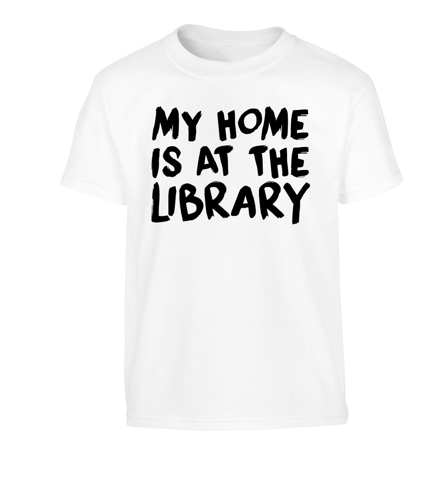 My home is at the library Children's white Tshirt 12-14 Years
