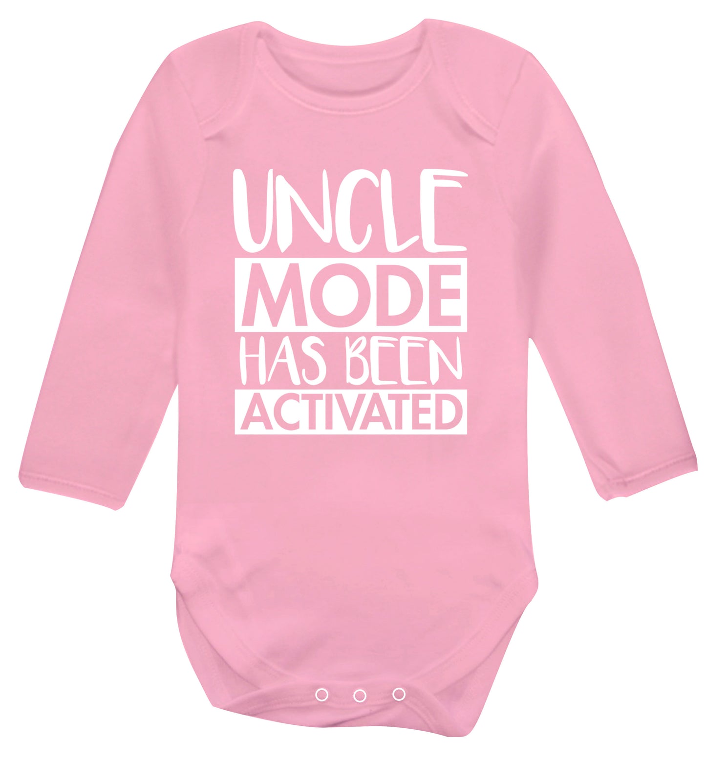 Uncle mode activated Baby Vest long sleeved pale pink 6-12 months