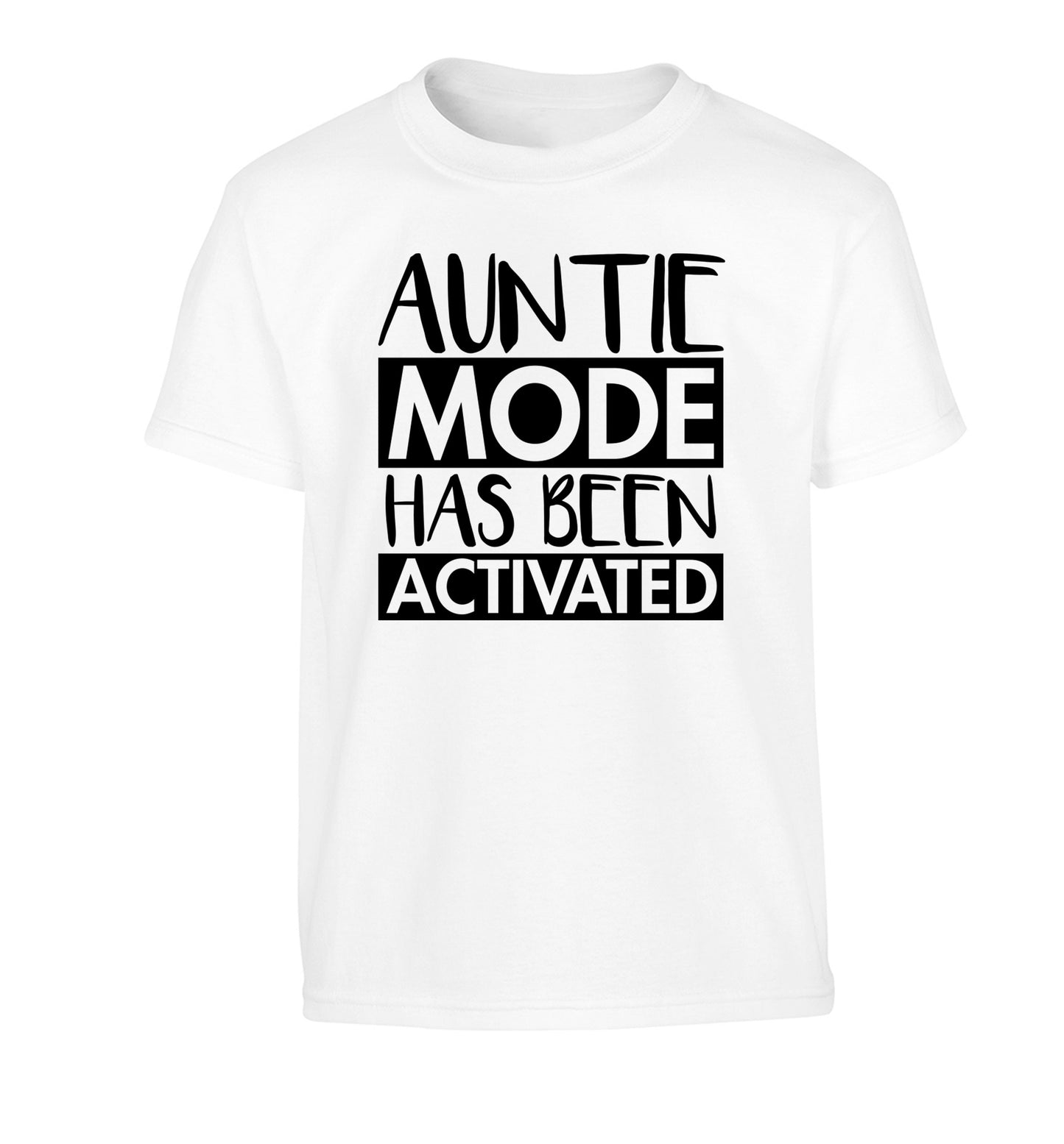 Auntie mode activated Children's white Tshirt 12-14 Years