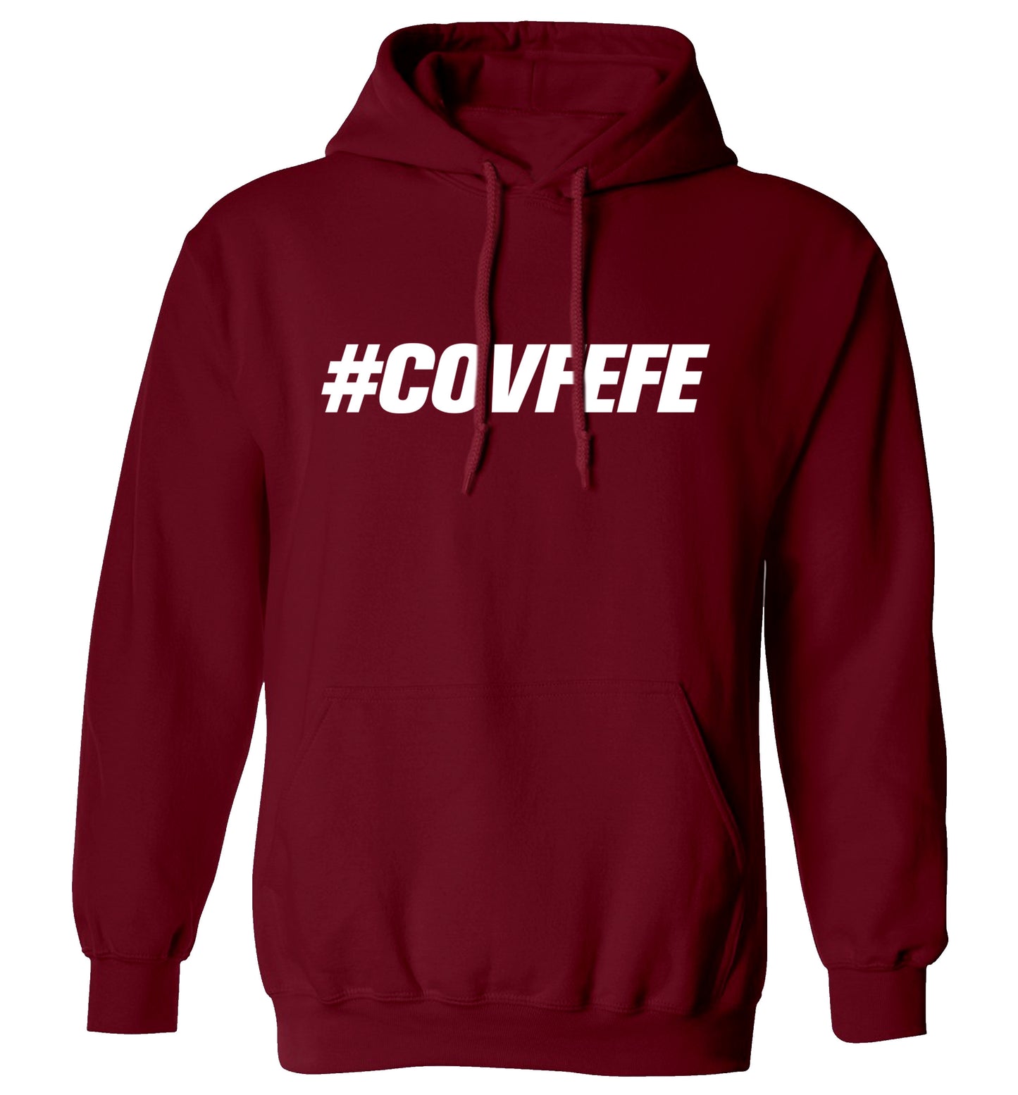#covfefe adults unisex maroon hoodie 2XL
