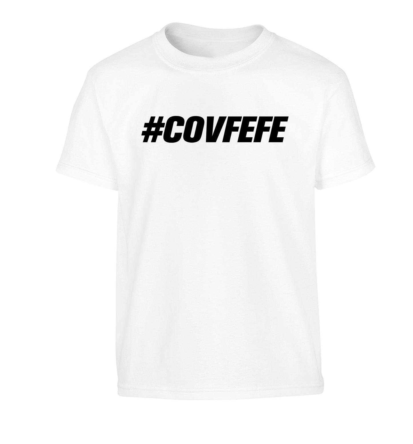 #covfefe Children's white Tshirt 12-14 Years