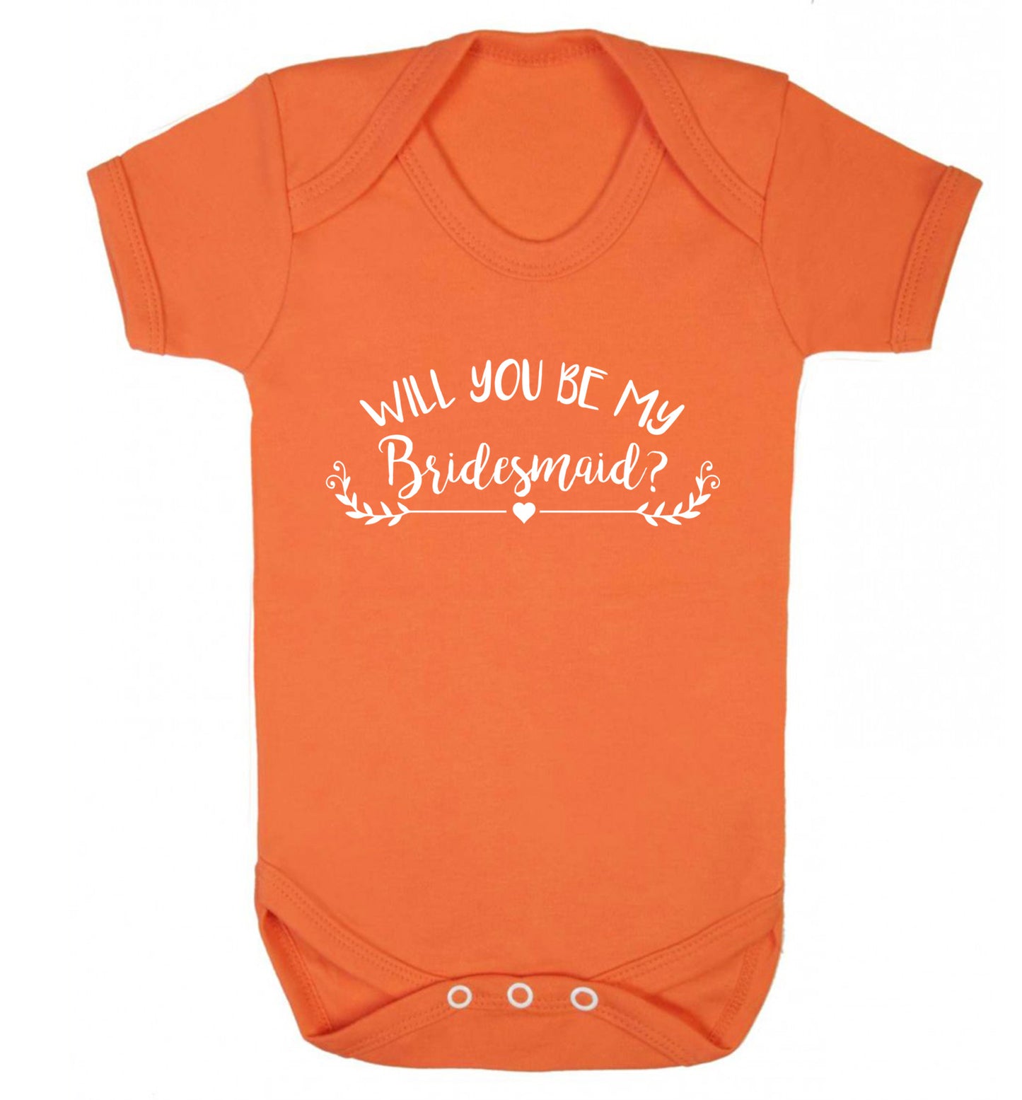 Will you be my bridesmaid? Baby Vest orange 18-24 months