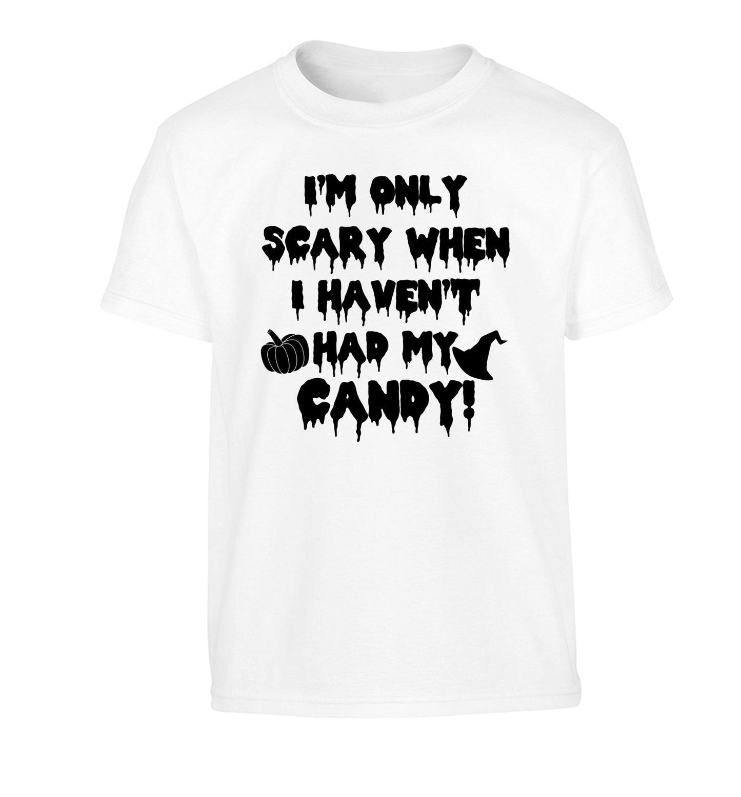 I'm only scary when I haven't got my candy Children's white Tshirt 12-14 Years