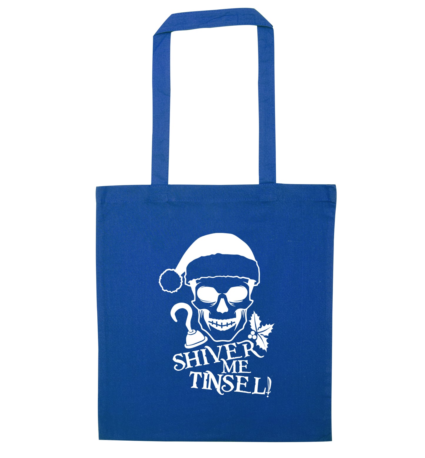 Shiver me tinsel blue tote bag