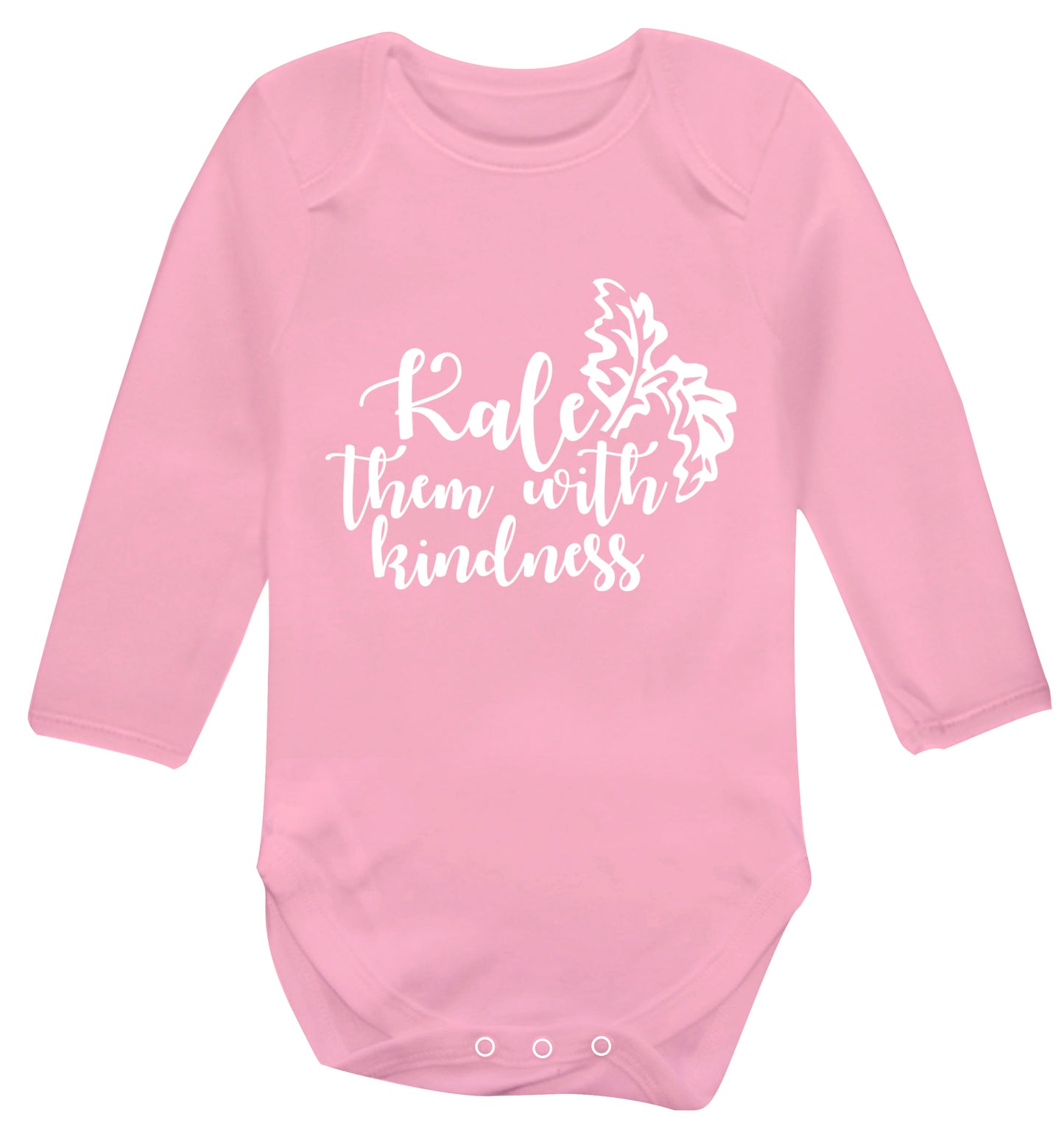 Kale them with kindness Baby Vest long sleeved pale pink 6-12 months