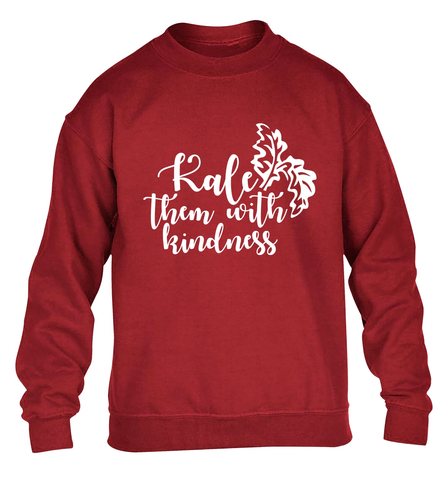Kale them with kindness children's grey sweater 12-14 Years