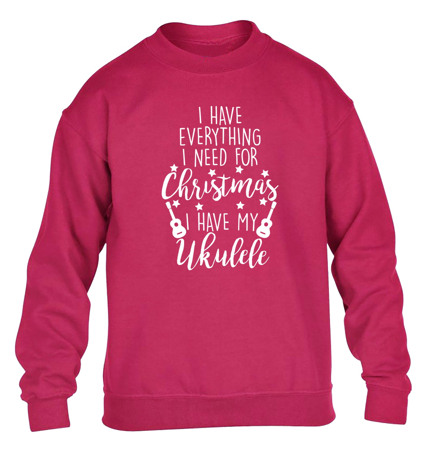 I have everything I need for Christmas I have my ukulele children's pink sweater 12-14 Years