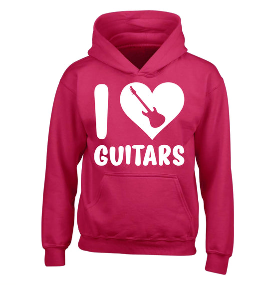 I love guitars children's pink hoodie 12-14 Years