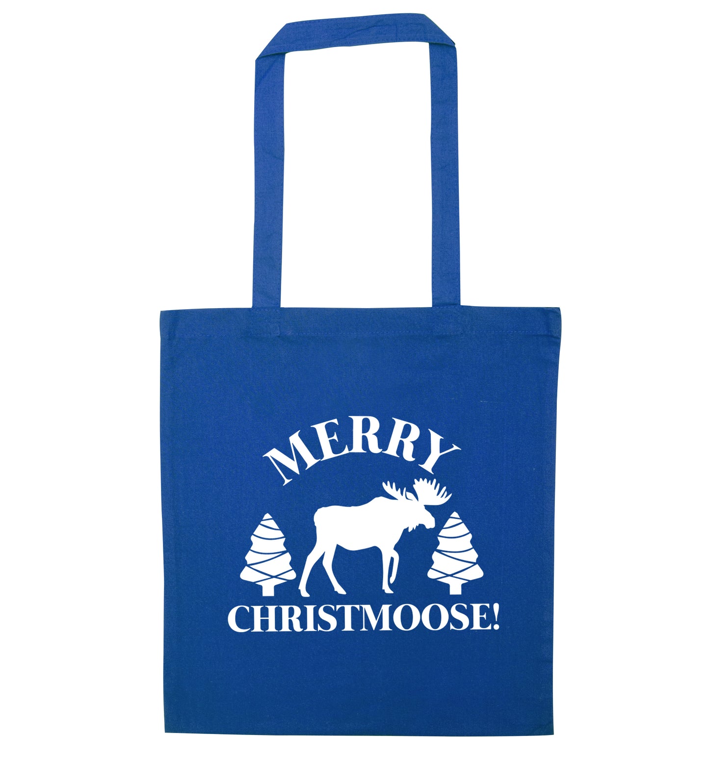 Merry Christmoose blue tote bag