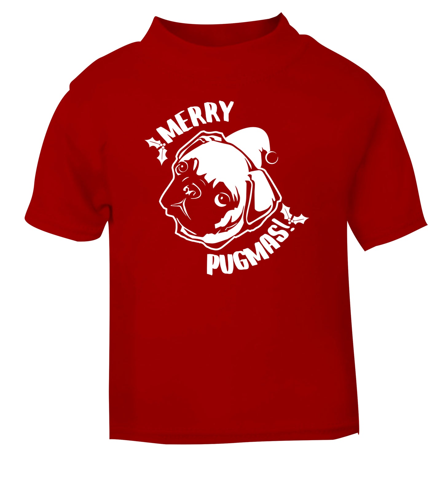 Merry Pugmas red Baby Toddler Tshirt 2 Years