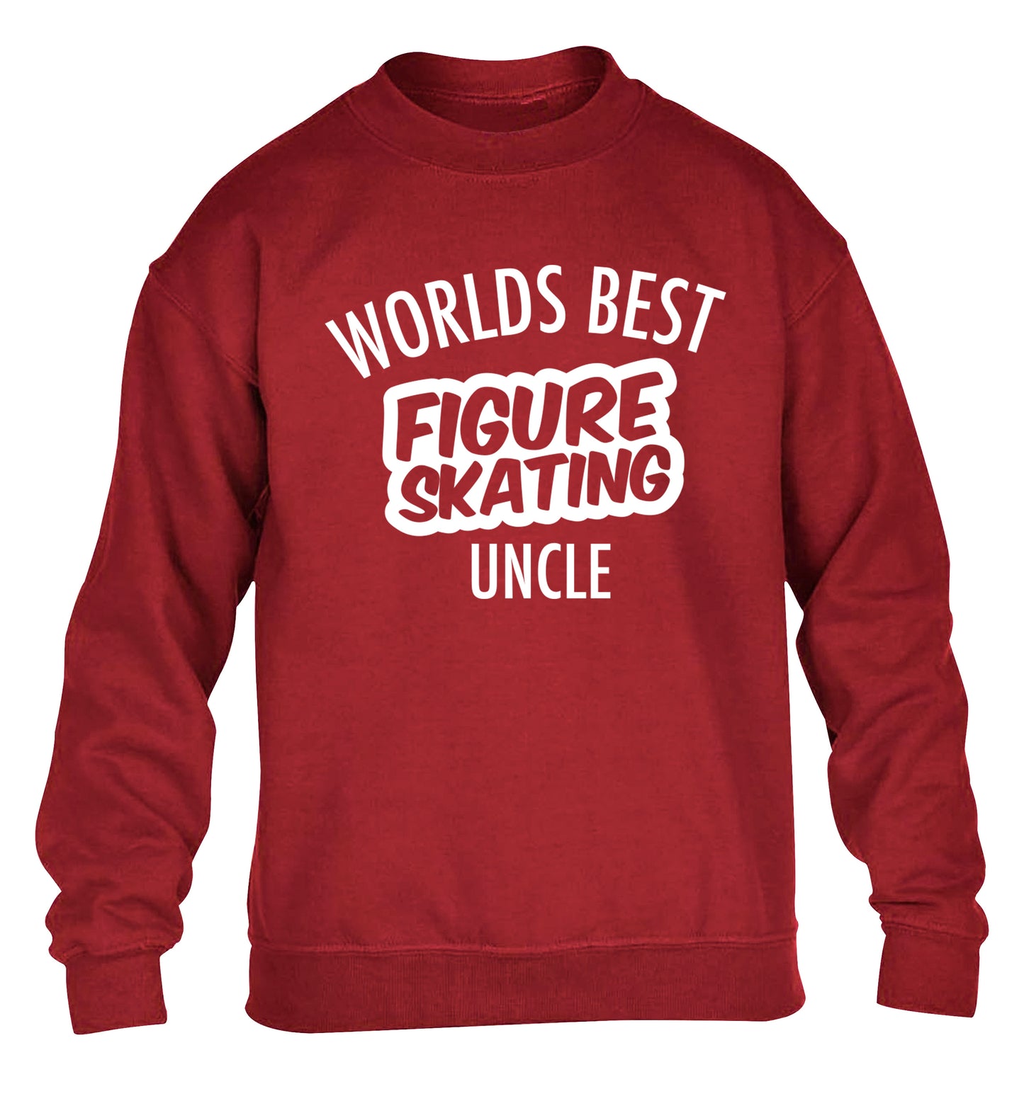 Worlds best figure skating uncle children's grey sweater 12-14 Years