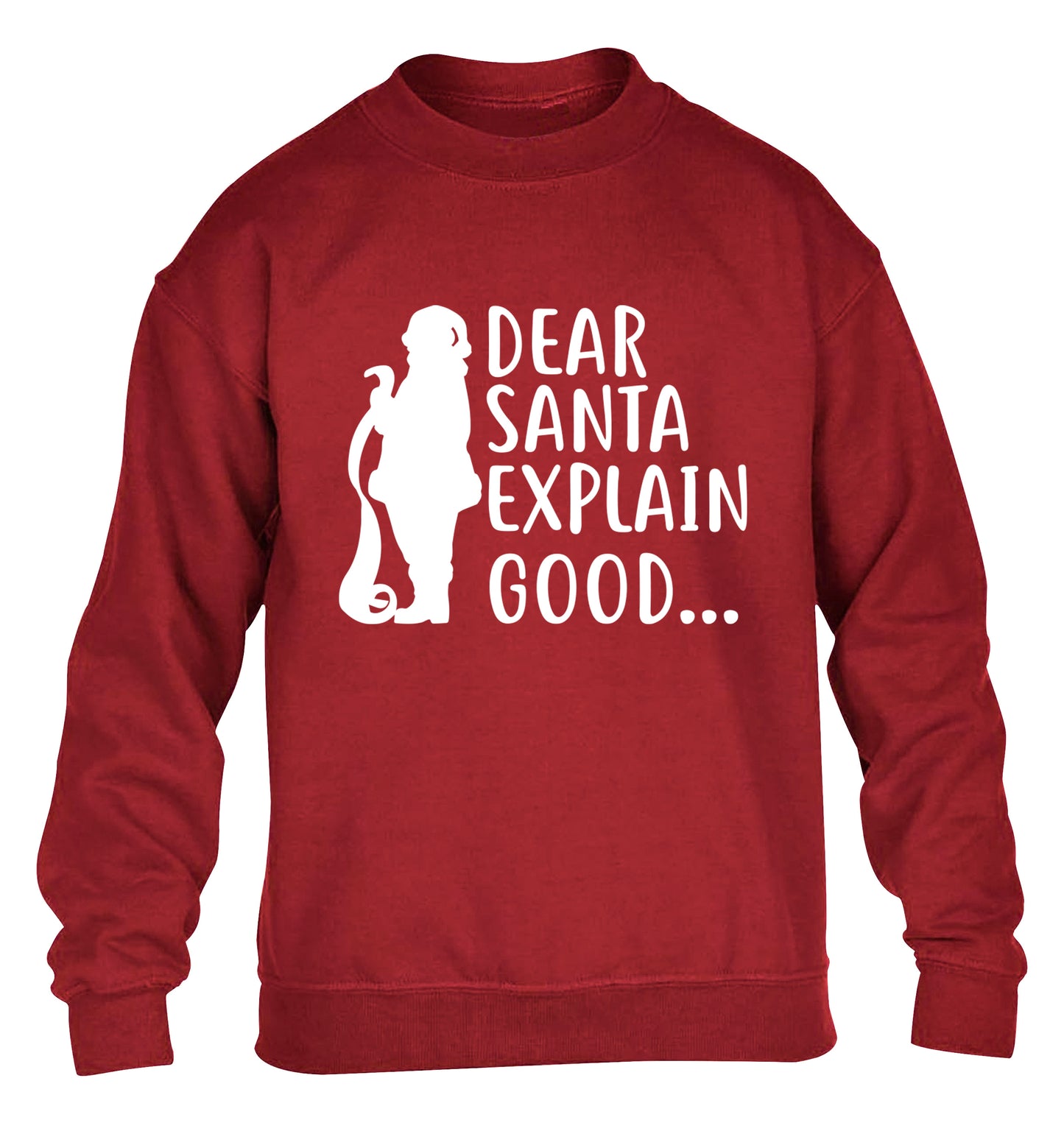 Dear Santa explain good... children's grey sweater 12-13 Years