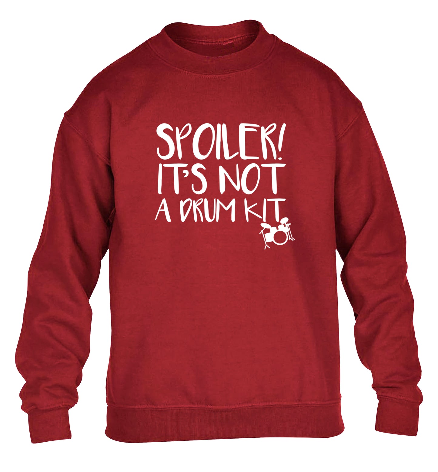 Spoiler it's not a drum kit children's grey sweater 12-13 Years