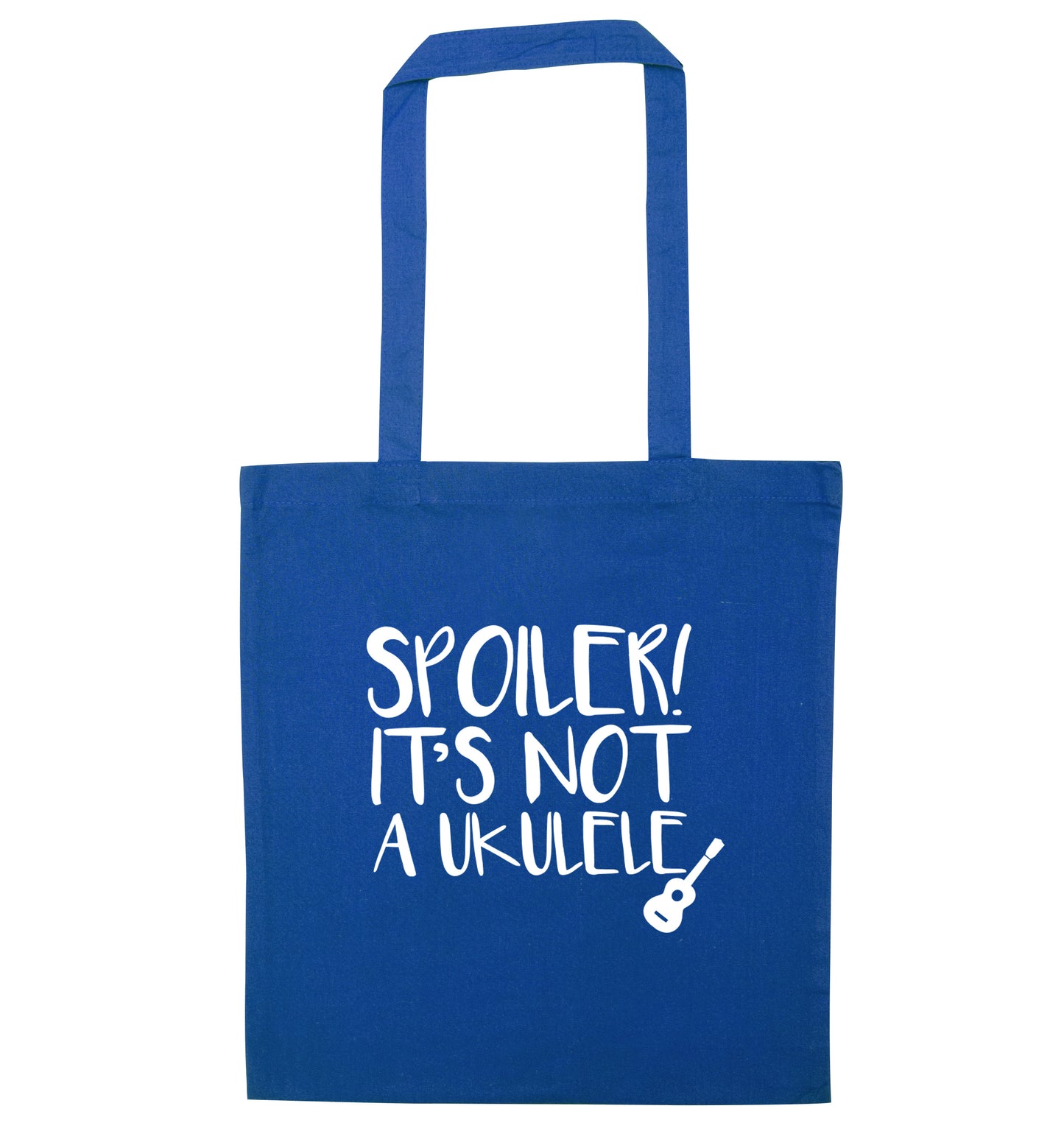 Spoiler it's not a ukulele blue tote bag