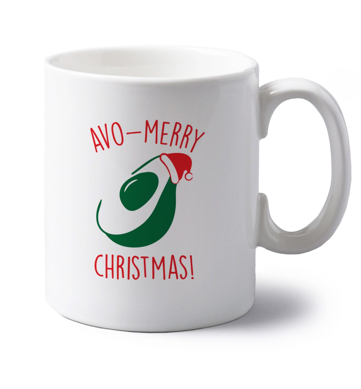 Avo-Merry Christmas left handed white ceramic mug