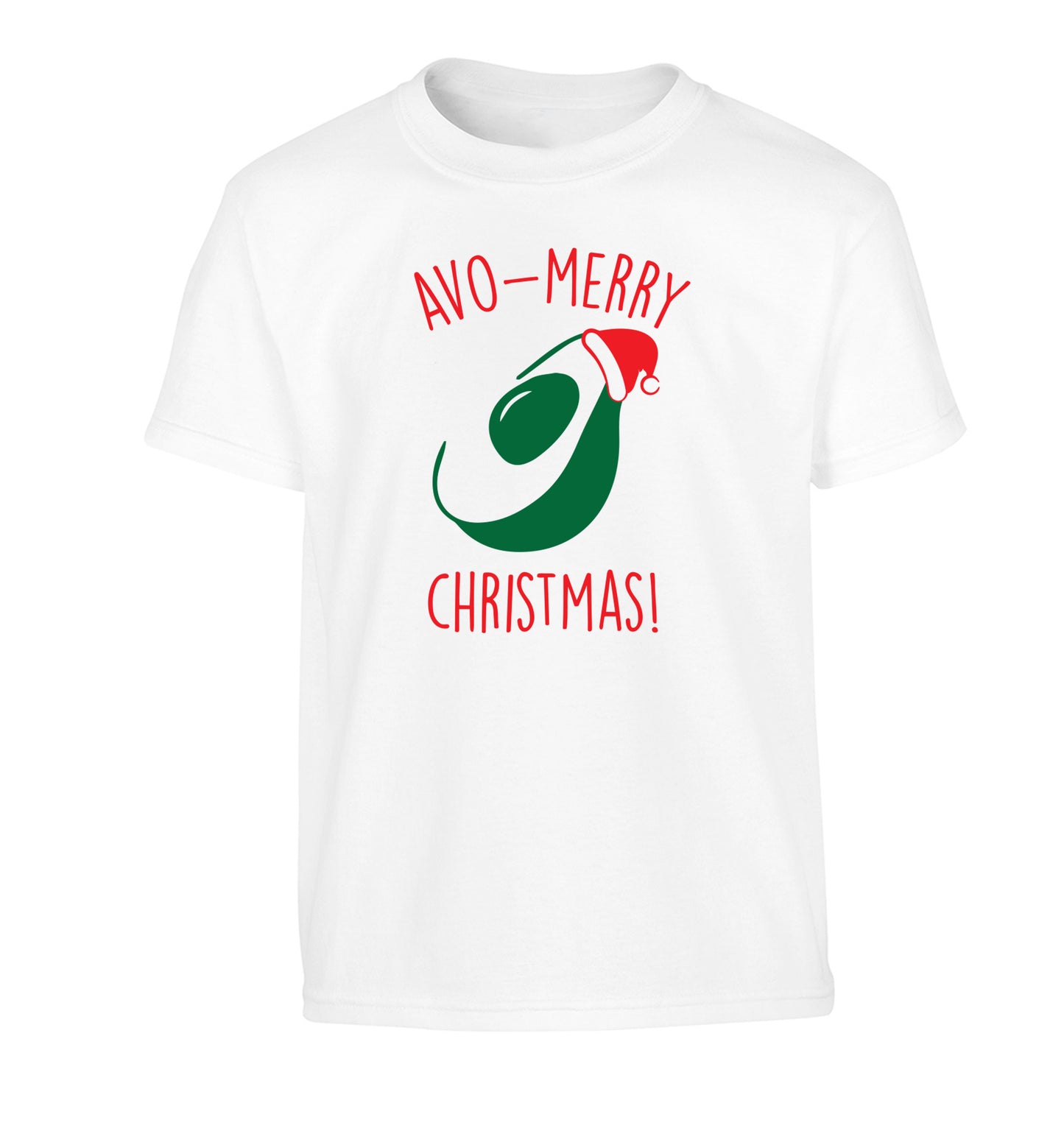 Avo-Merry Christmas Children's white Tshirt 12-13 Years