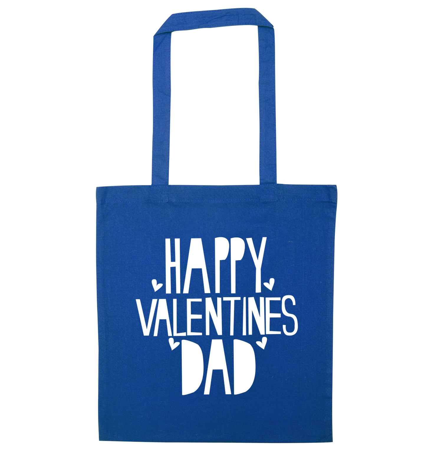 Happy Valentines Dad blue tote bag