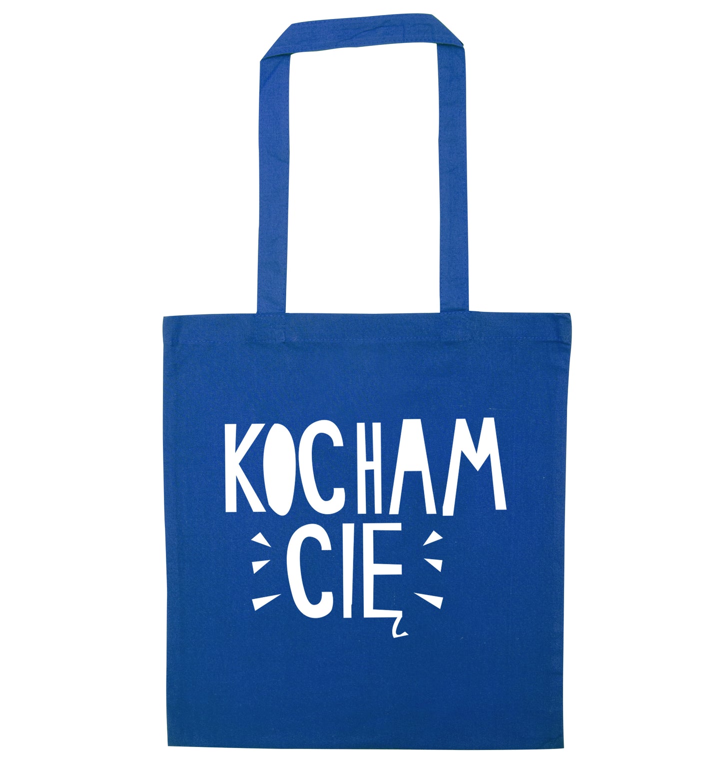 Kocham ci_ - I love you blue tote bag