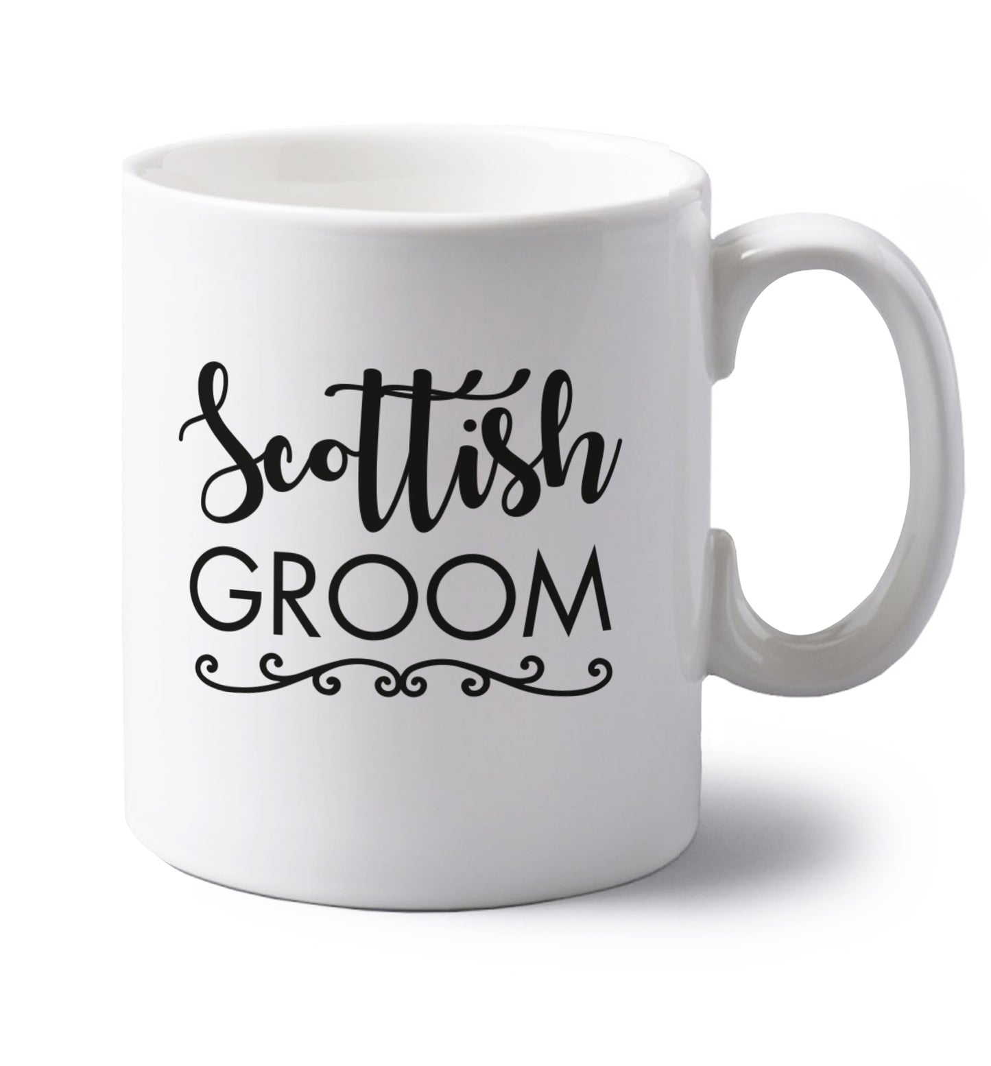 Scottish groom left handed white ceramic mug