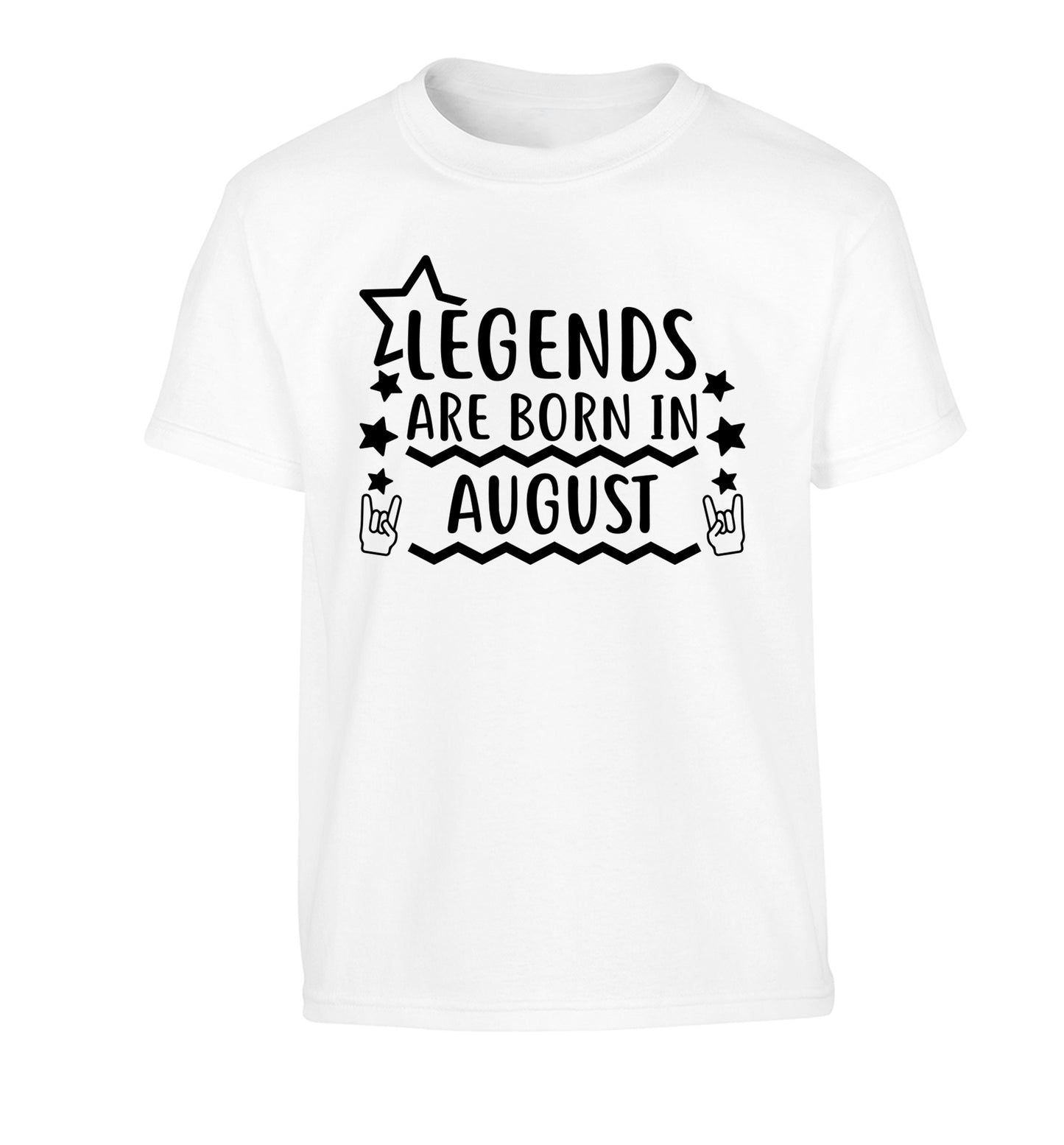Legends are born in August Children's white Tshirt 12-13 Years