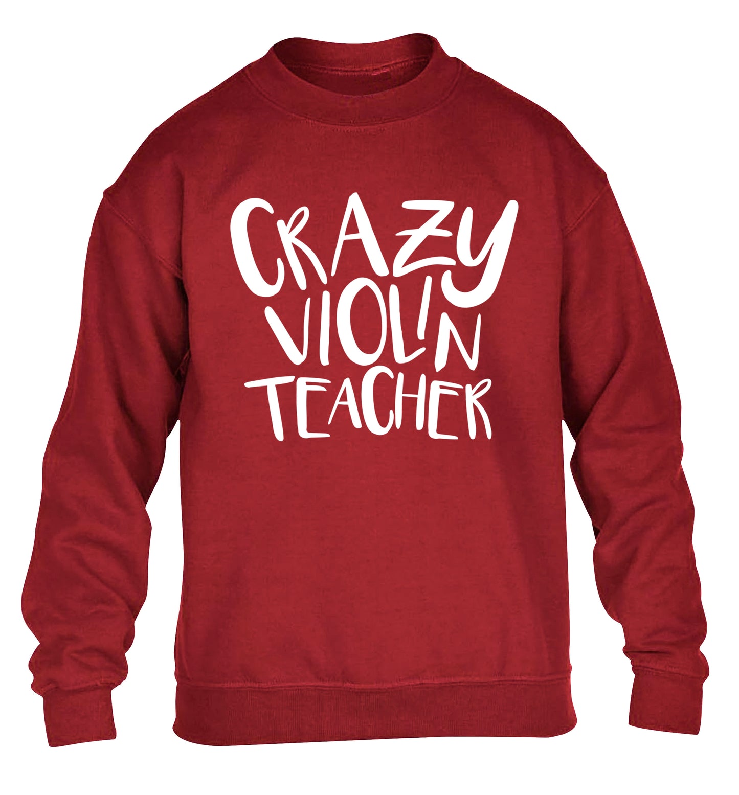 Crazy violin teacher children's grey sweater 12-13 Years