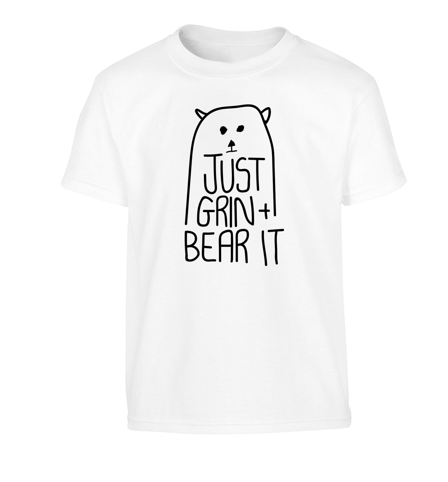 Just grin and bear it Children's white Tshirt 12-13 Years