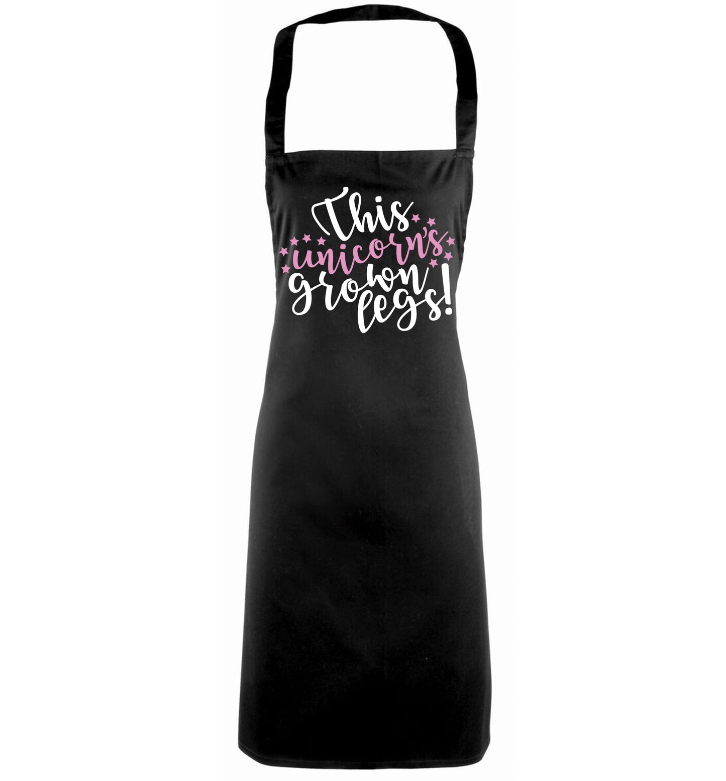 This unicorn's grown legs! black apron