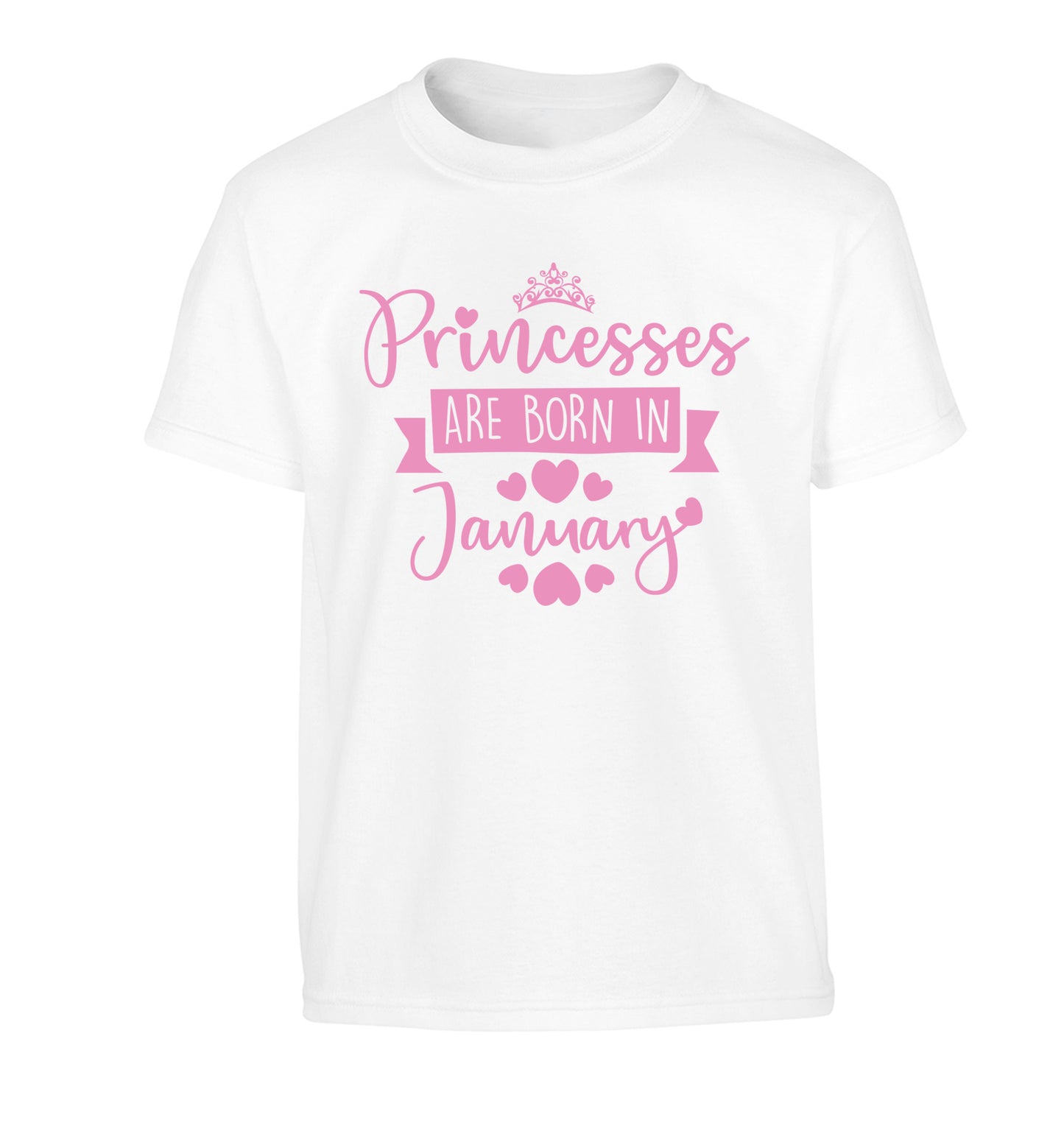 Princesses are born in January Children's white Tshirt 12-13 Years