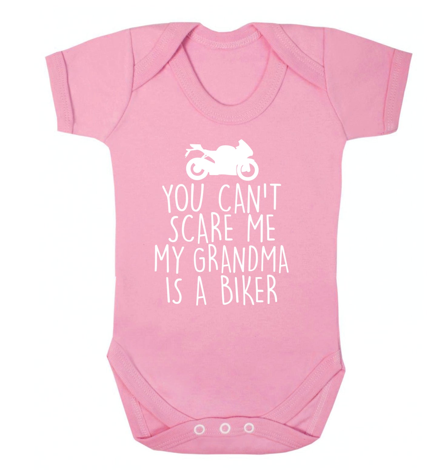 You can't scare me my grandma is a biker Baby Vest pale pink 18-24 months