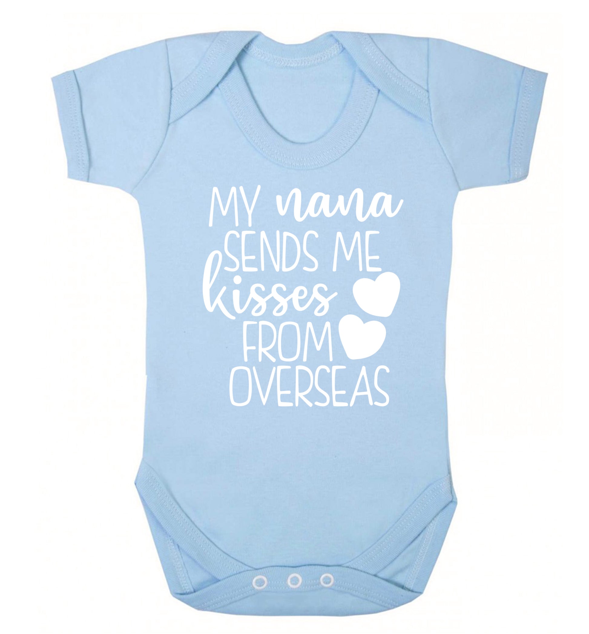 My nana sends me kisses from overseas Baby Vest pale blue 18-24 months