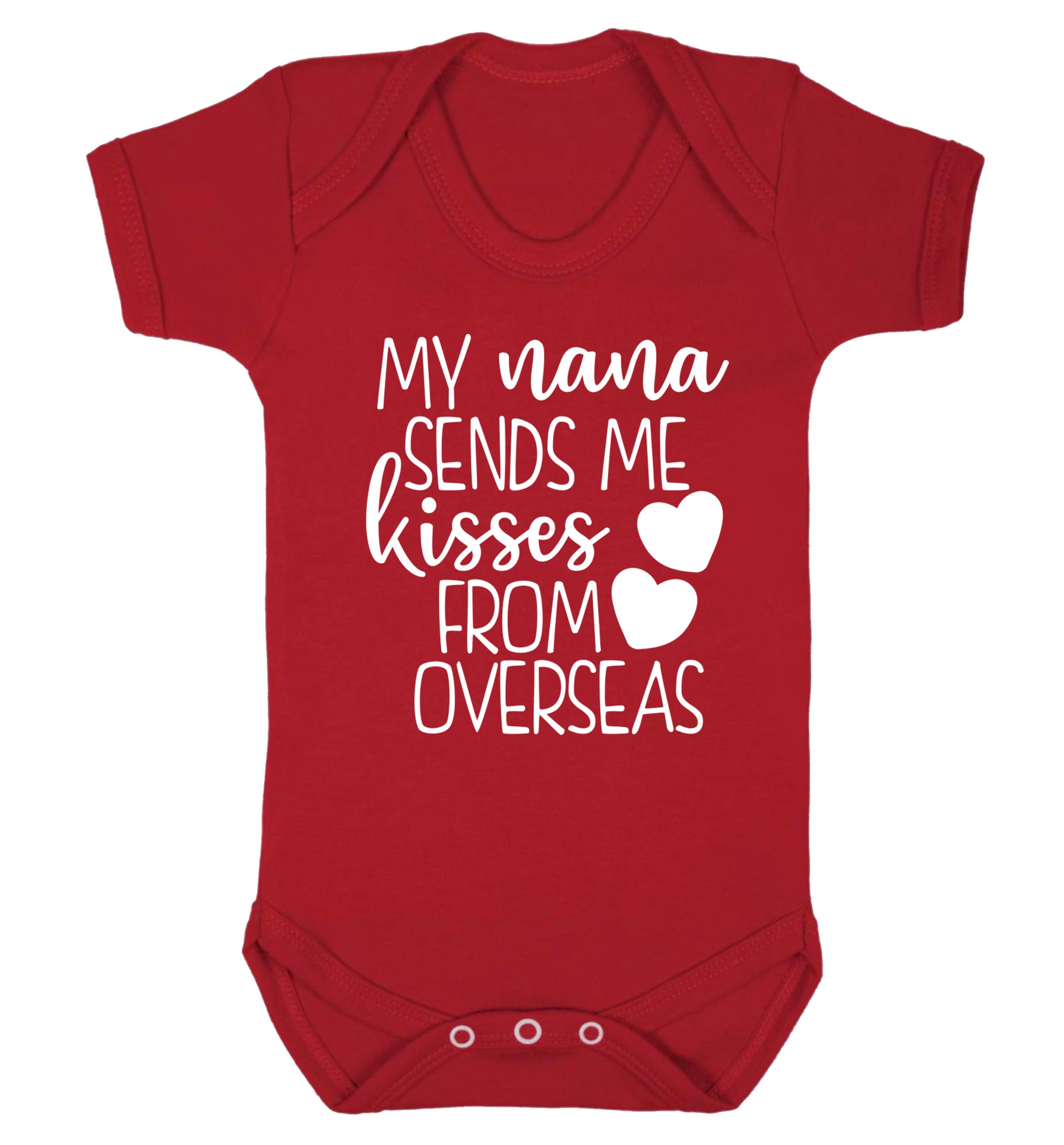 My nana sends me kisses from overseas Baby Vest red 18-24 months