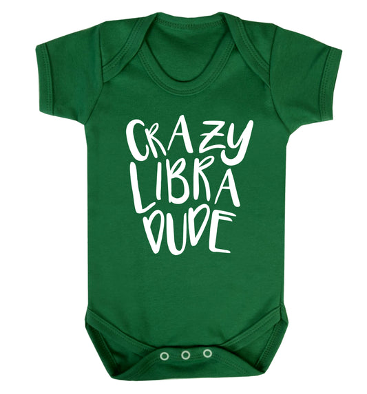 Crazy libra dude Baby Vest green 18-24 months