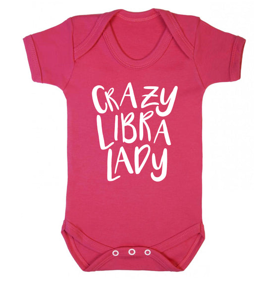 Crazy libra lady Baby Vest dark pink 18-24 months