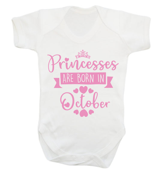 Princesses are born in October Baby Vest white 18-24 months