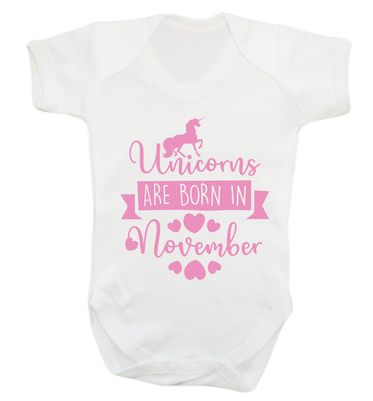 Unicorns are born in November Baby Vest white 18-24 months