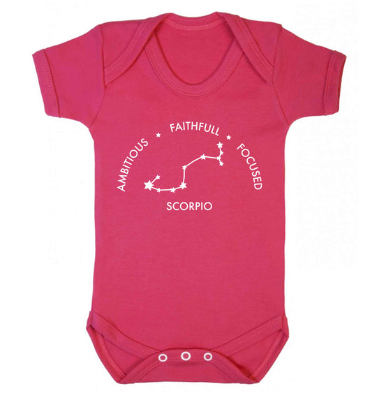 Scorpio, ambitious, faithfull, focused Baby Vest dark pink 18-24 months
