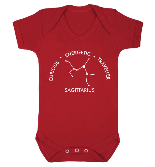 Sagittarius, curious, energetic, traveller Baby Vest red 18-24 months