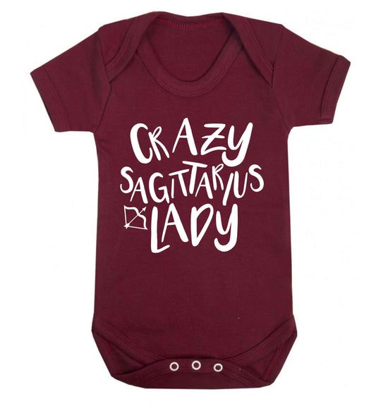 Crazy sagittarius lady Baby Vest maroon 18-24 months